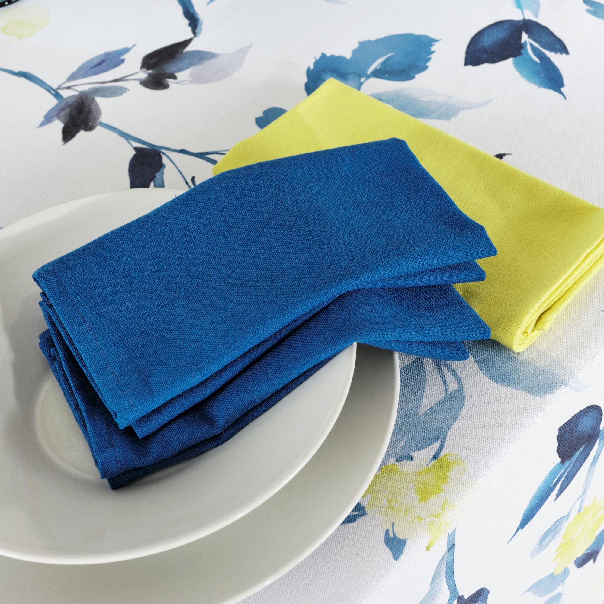 Pack 2 ud. servilletas liso Lino 100% Azul Cobalto